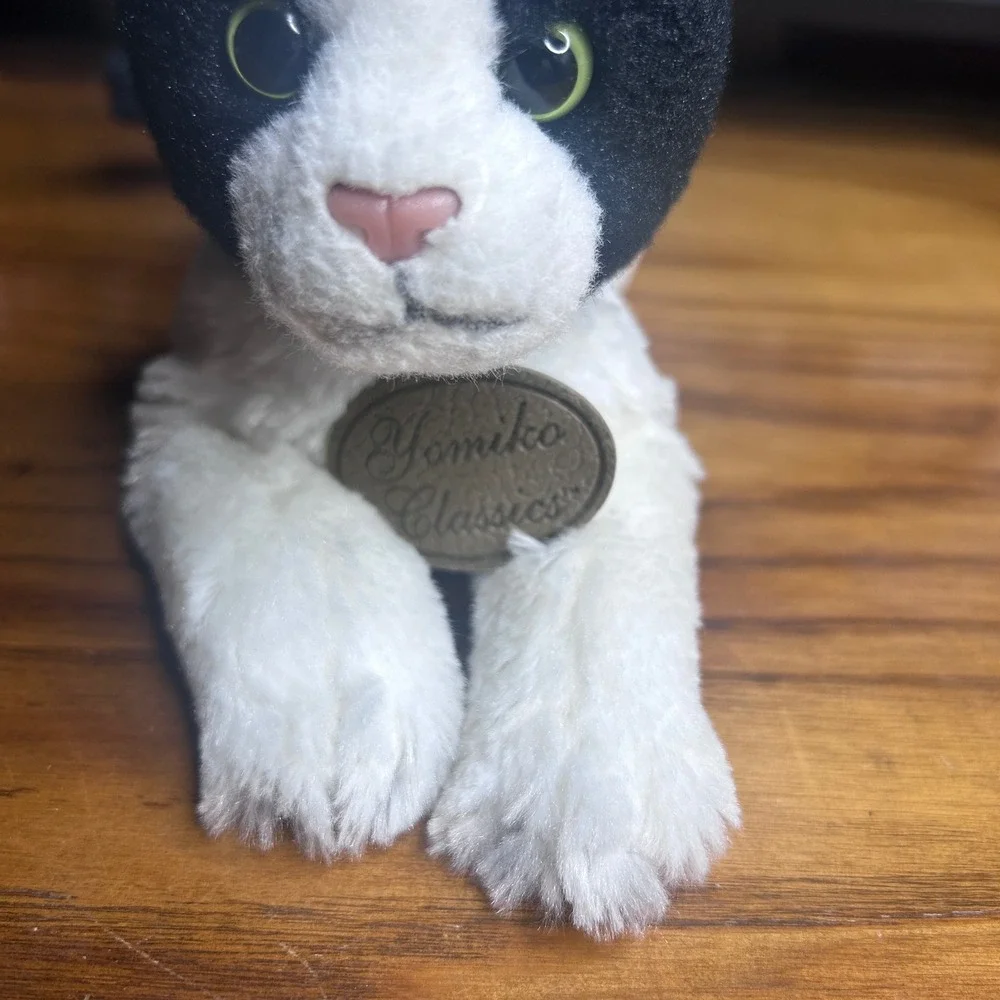Russ Berrie‎ Yomiko Classics rare tuxedo Cat Plush 12 in Black White vintage Y2K